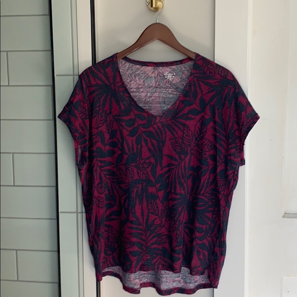Ann Taylor LOFT linen dolman short sleeve top